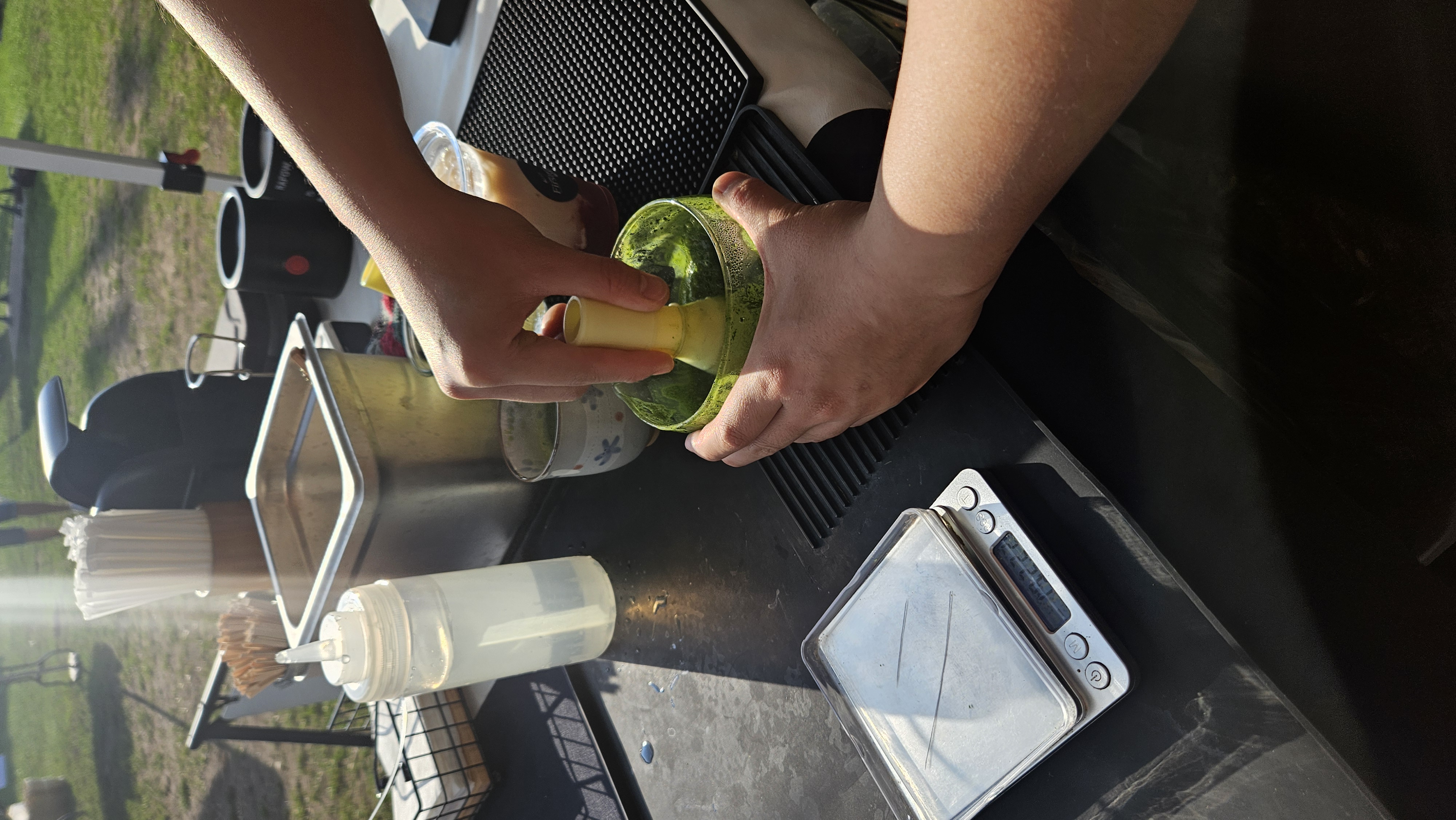 Whisking Matcha